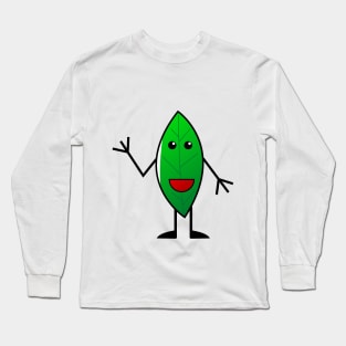 Leaf smile doodle Long Sleeve T-Shirt